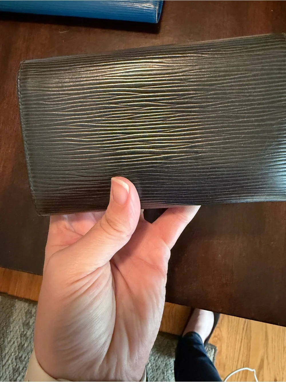 Authentic Louis Vuitton Black Epi Leather Clutch Wallet